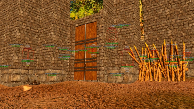 ARK Ascended aimbot and combat overlay in gameplay